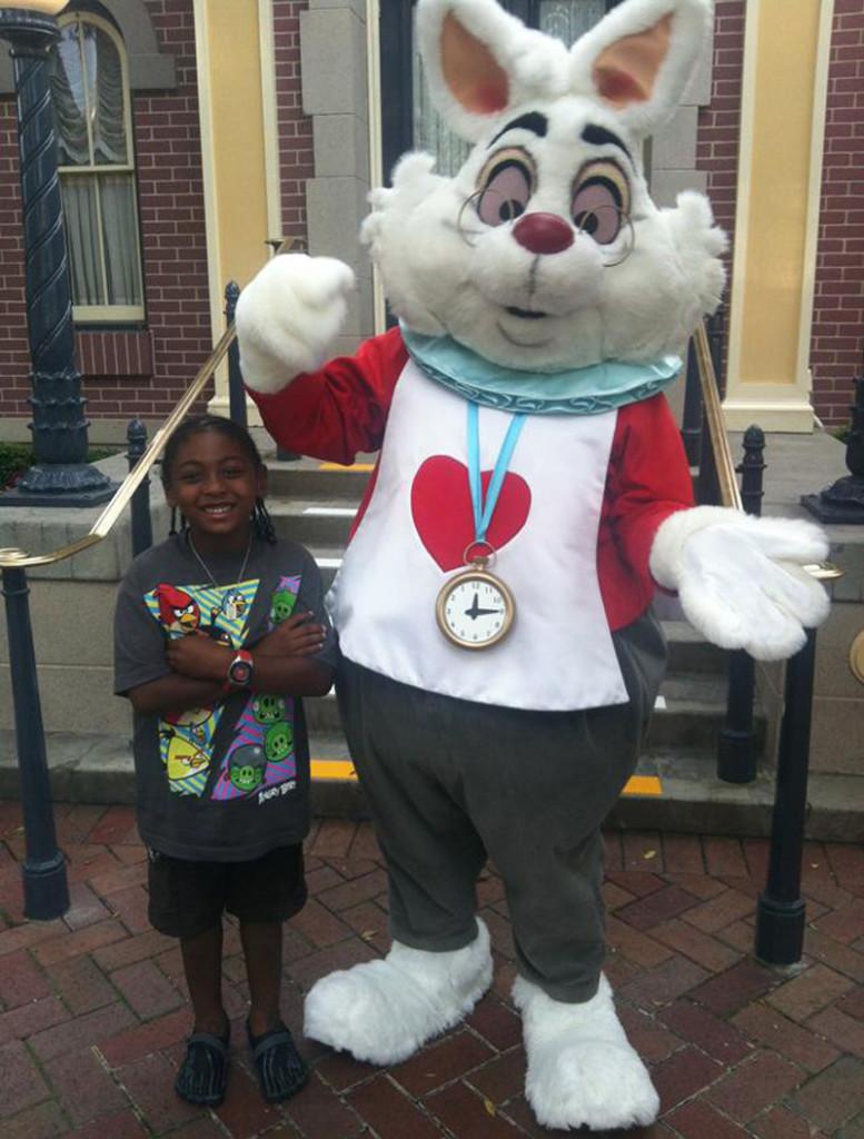 White Rabbit of Disneyland refuses to hug black child