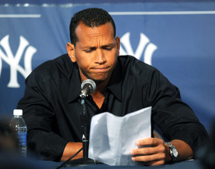 Alex Rodriguez previously admitted to using steroids in 2009.