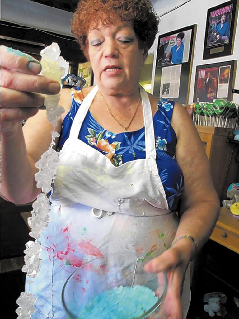 Debbie Ball, owner of The Candy Lady, creates her Breaking Bad themed concoctions. 