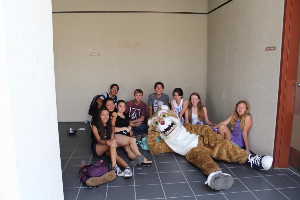 West Ranch's Wildcat poses for a picture.