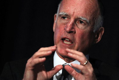 Gov. Brown trying to eat an invisible sandwich