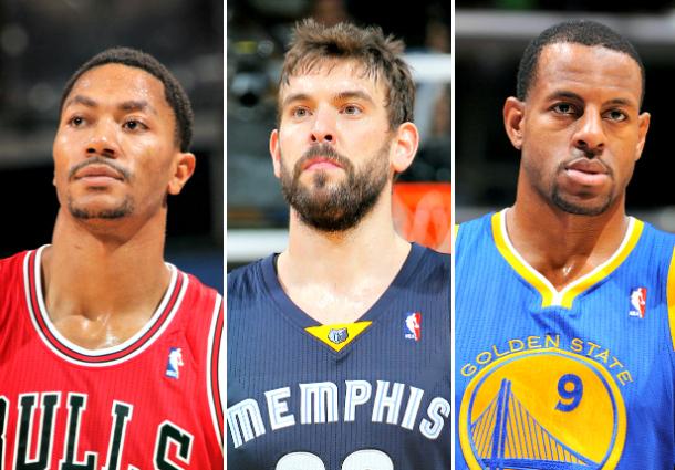 Derrick Rose, Marc Gasol, and Andre Iguodala are out with injuries indefinitely.
