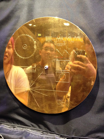 a CD called the Golden Record, we sent this into space in case any alien life-forms answered our many calls of communication and wanted to know about us,