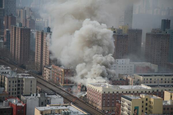Emergency crews respond to an explosion in East Harlem. 