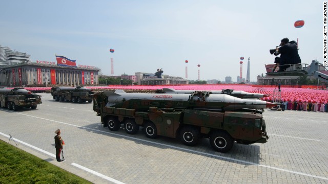 An unidentified missile carrier was seen in Pyongyang. Only hours later was it fired at South Koreas waters.