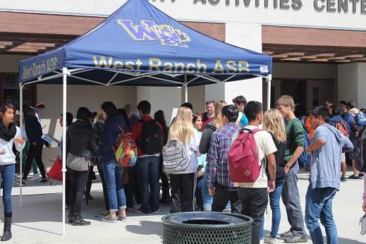 West Ranch Students Line up to vote for next years officers.