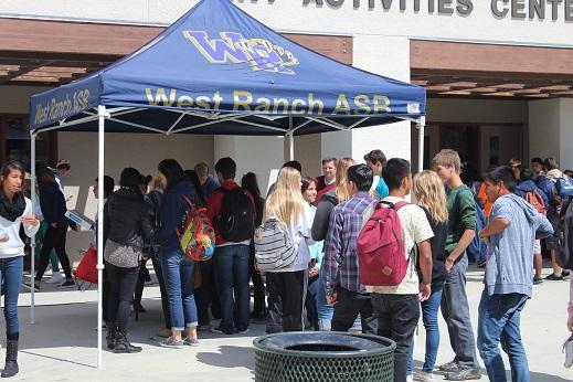 West Ranch Students Line up to vote for next year's officers.