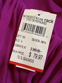 Proof that Nordstrom Rack has huge deals on prom dresses.