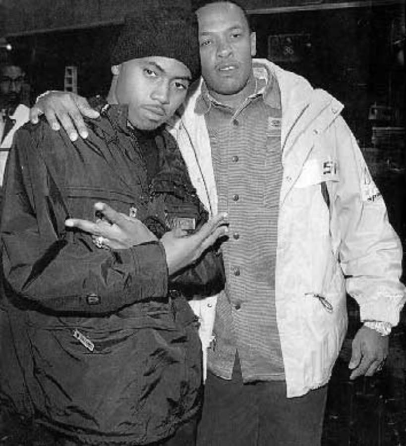 Nas (left) and Dr. Dre (right) have revolutionized the Golden Age, Gangsta, and modern age of rap with positive imprints on society.