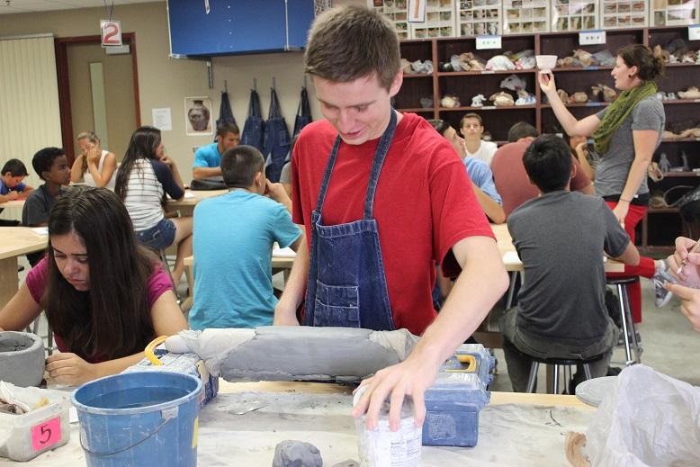 Joel Szakmeister is one of the few students enjoying a second year of ceramics.