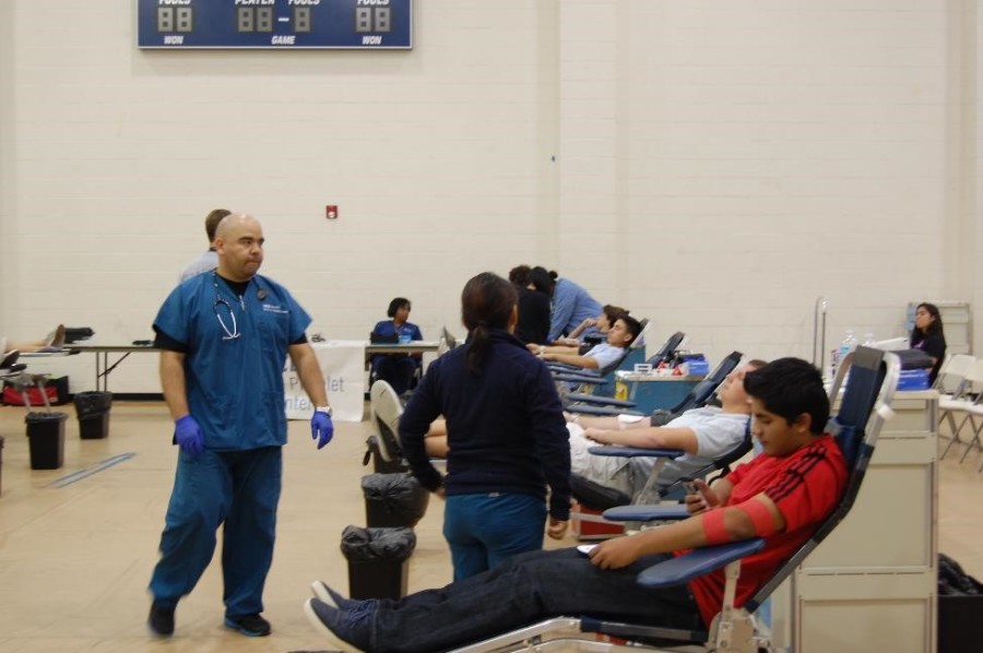 West Ranch students joined in the gym to donate blood for the UCLA Blood Drive