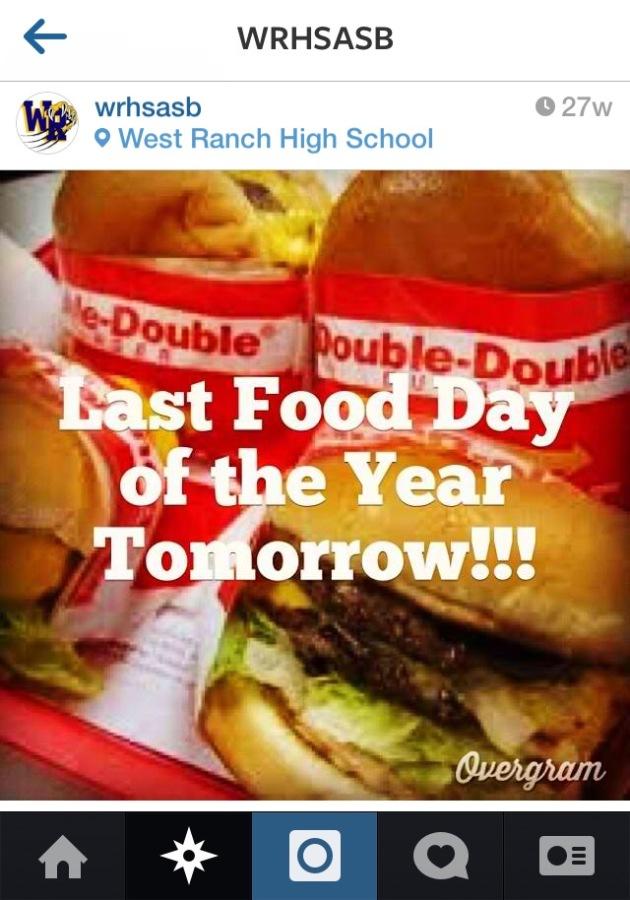 Students will no longer be seeing notifications about Food Day on Instagram and other social networking websites.