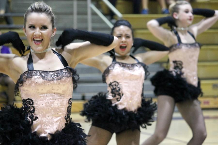 West Ranch dance team performs a group dance at the first competition of California Regionals. 
