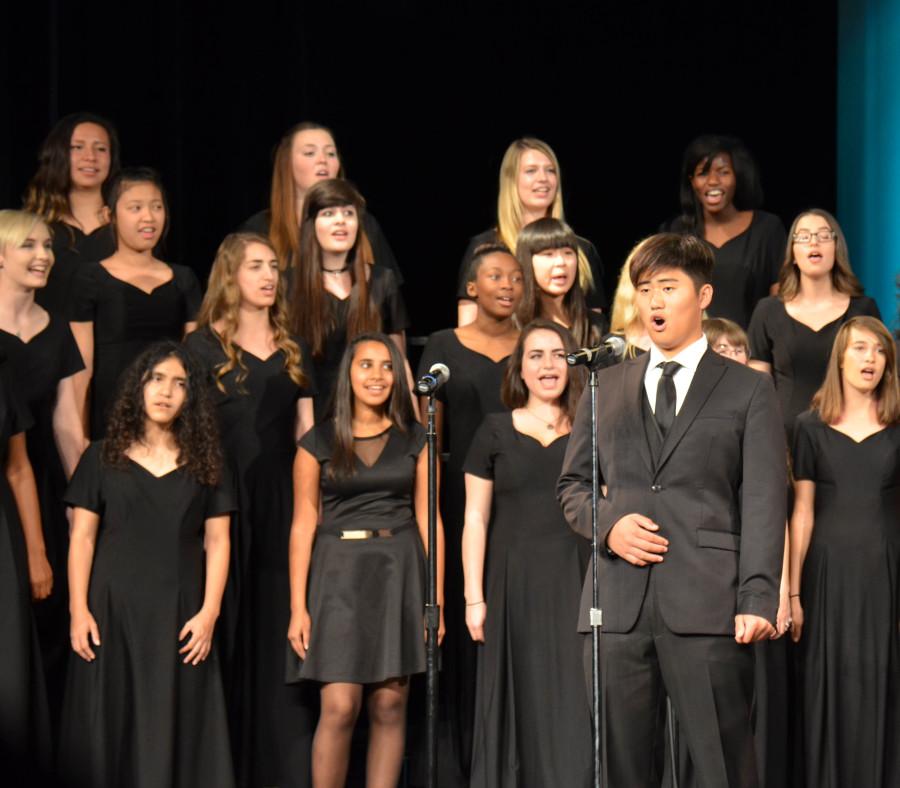 Choir students defy gravity