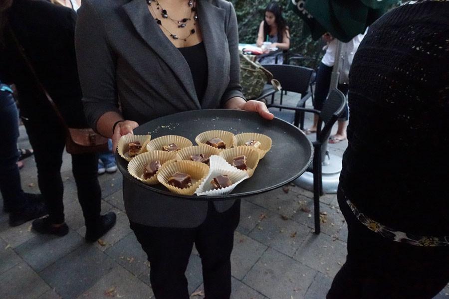 Salted Caramel Squares were served with the coffee.