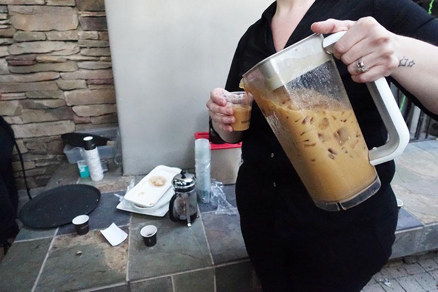 The coffee was served iced with milk and condensed milk, Bucklins favorite way to drink the Vietnam De Lat coffee reserve.