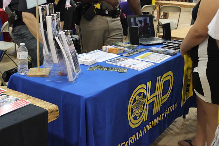 In addition to colleges, different career paths and organizations such as the California Highway Patrol were present.