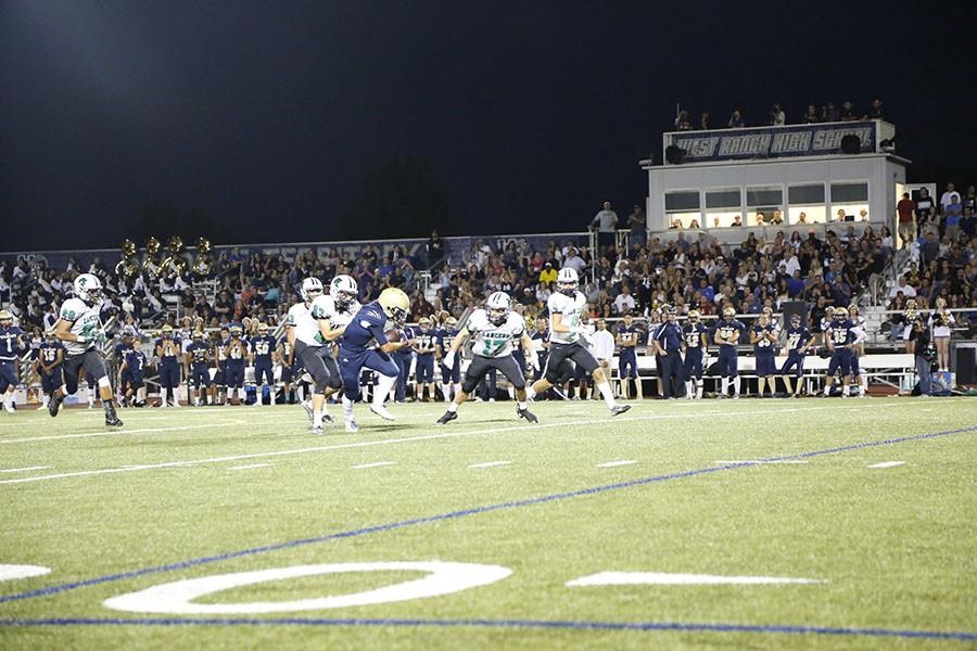 West Ranch gains yards with a passing play.
