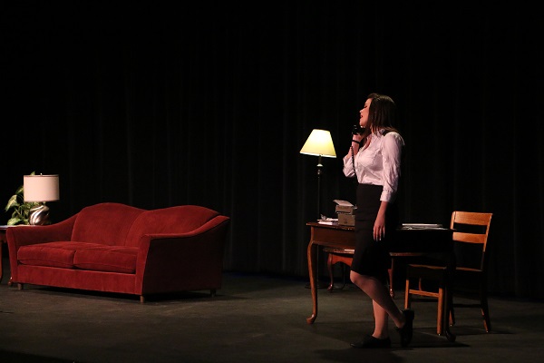 Daniella Steele plays as the secretary of June Dover in "The Great All-American Play (Movie) Disaster. 
