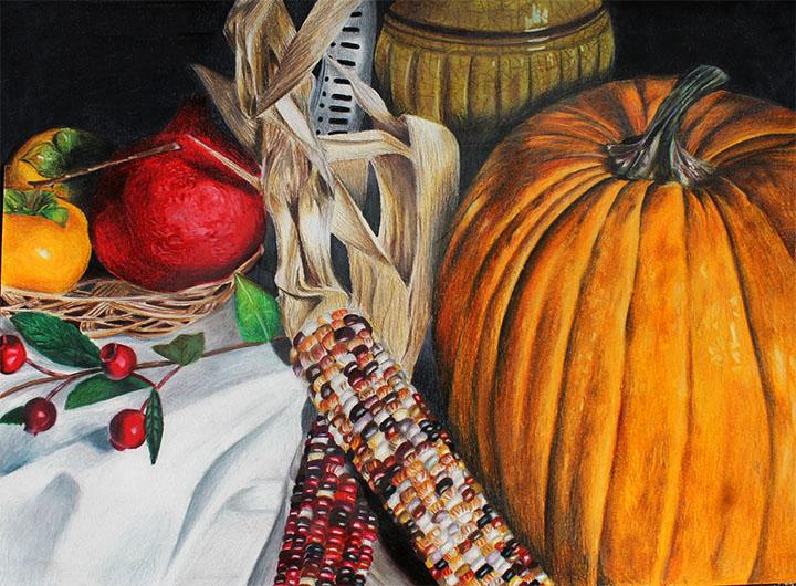Chiaki Mas still life that won first place with the Congressional Art Award.