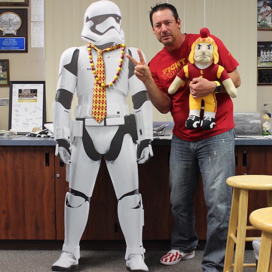 USC Graduate Casey Burrill isnt afraid to show his school spirit, and hopes USC will go far in this years Big Dance. 
