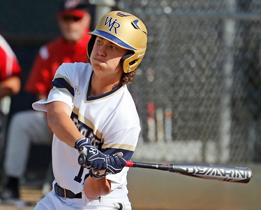 West Ranchs Timmy Josten (12) bats for a double during the third inning during a Foothill League baseball game at West Ranch on Friday, March 17, 2017. Katharine Lotze/The Signal