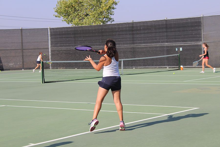 Girls JV Tennis Defeats Hart