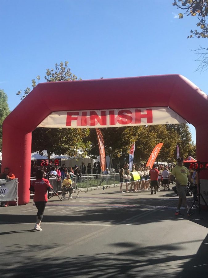 Runners Cross the Finish Line at the Santa Clarita Marathon