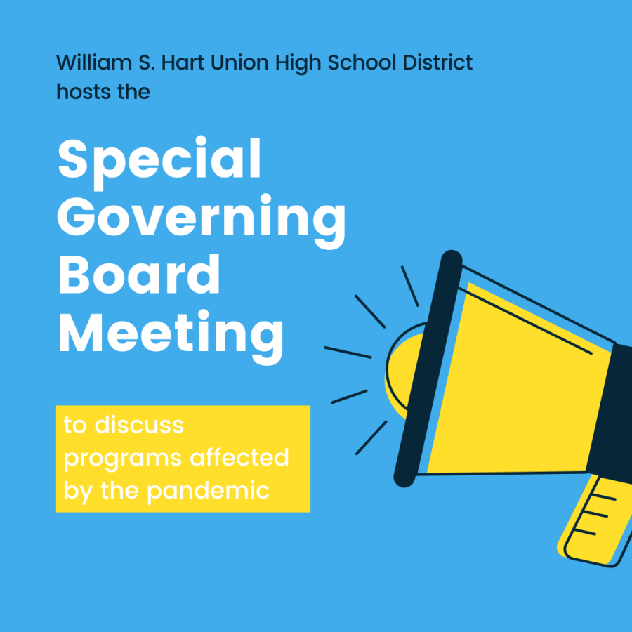 William S. Hart Union High School District hosts the Special Governing Board meeting to discuss programs affected by the pandemic