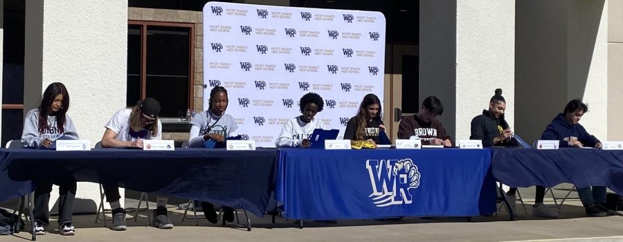 Eight West Ranch students sign National Letters of Intent to continue their athletic careers